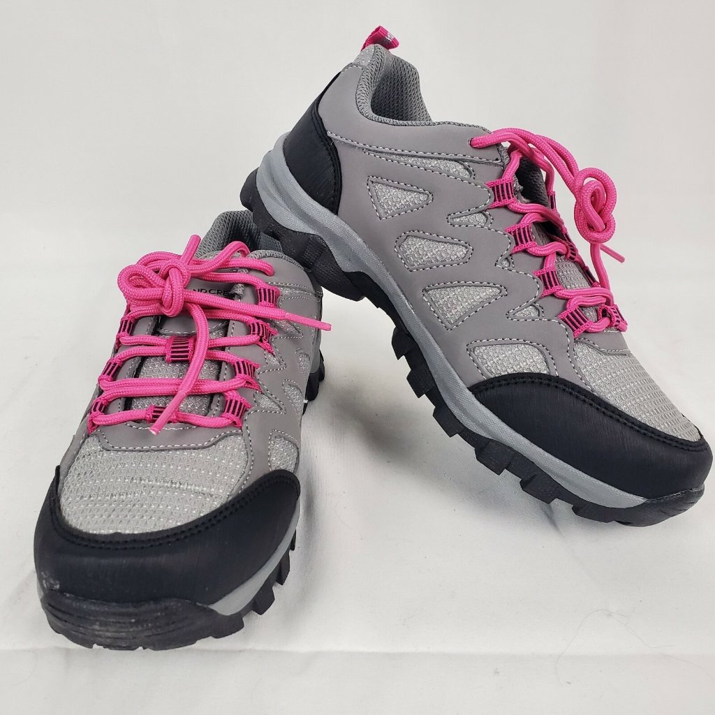 Nib Highland Creek Girls Youth Journey Hiking Shoes Athletic Gray/Pink Sz 13